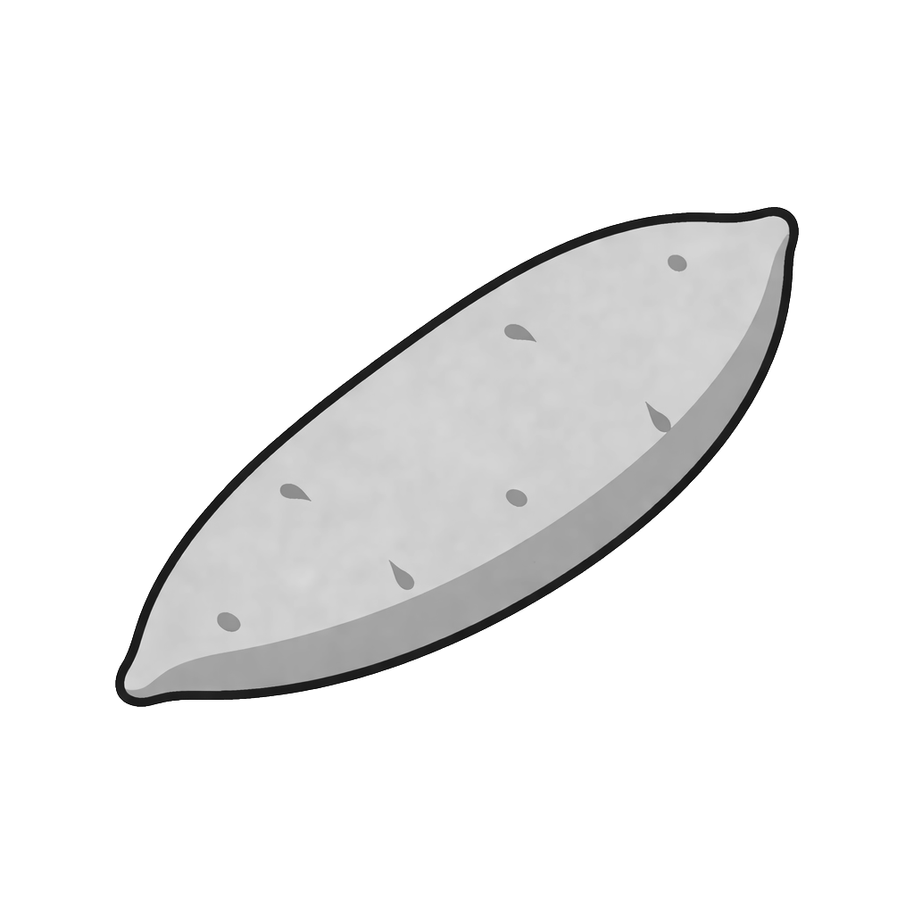 さつまいものイラスト（モノクロ）