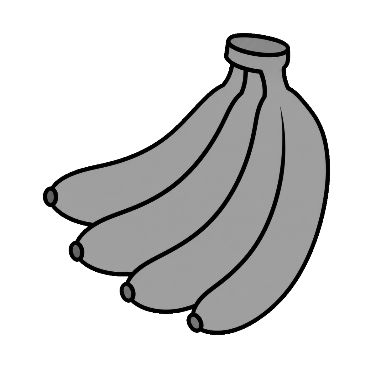 バナナのイラスト（モノクロ）
