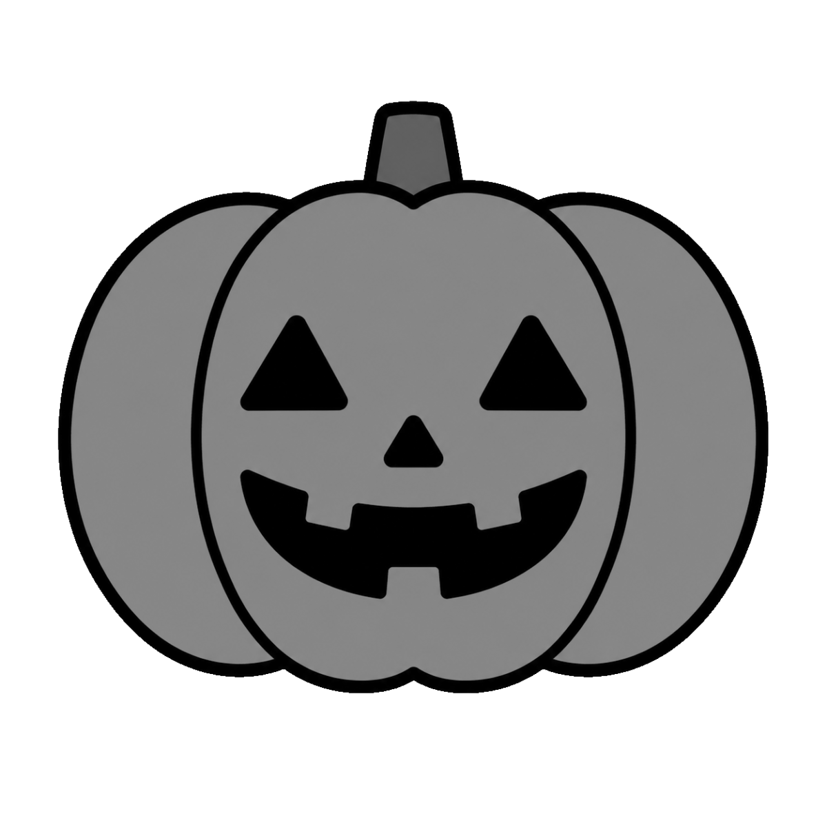 ハロウィンのかぼちゃランタンのイラスト(モノクロ)