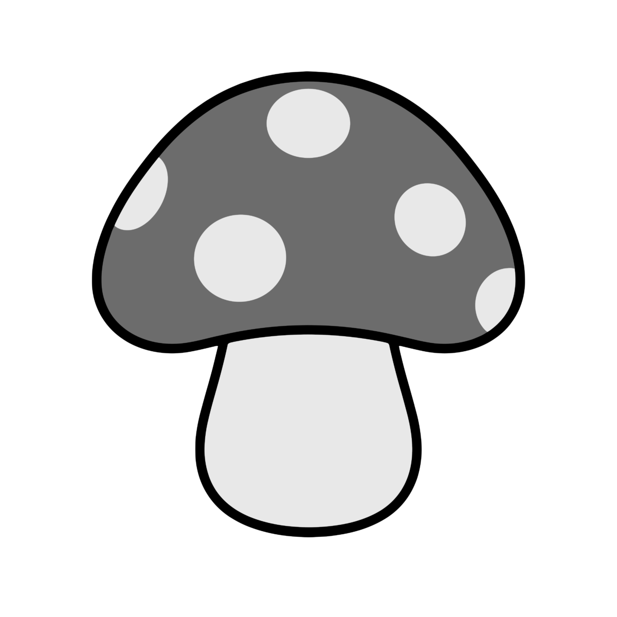 きのこのイラスト(モノクロ)