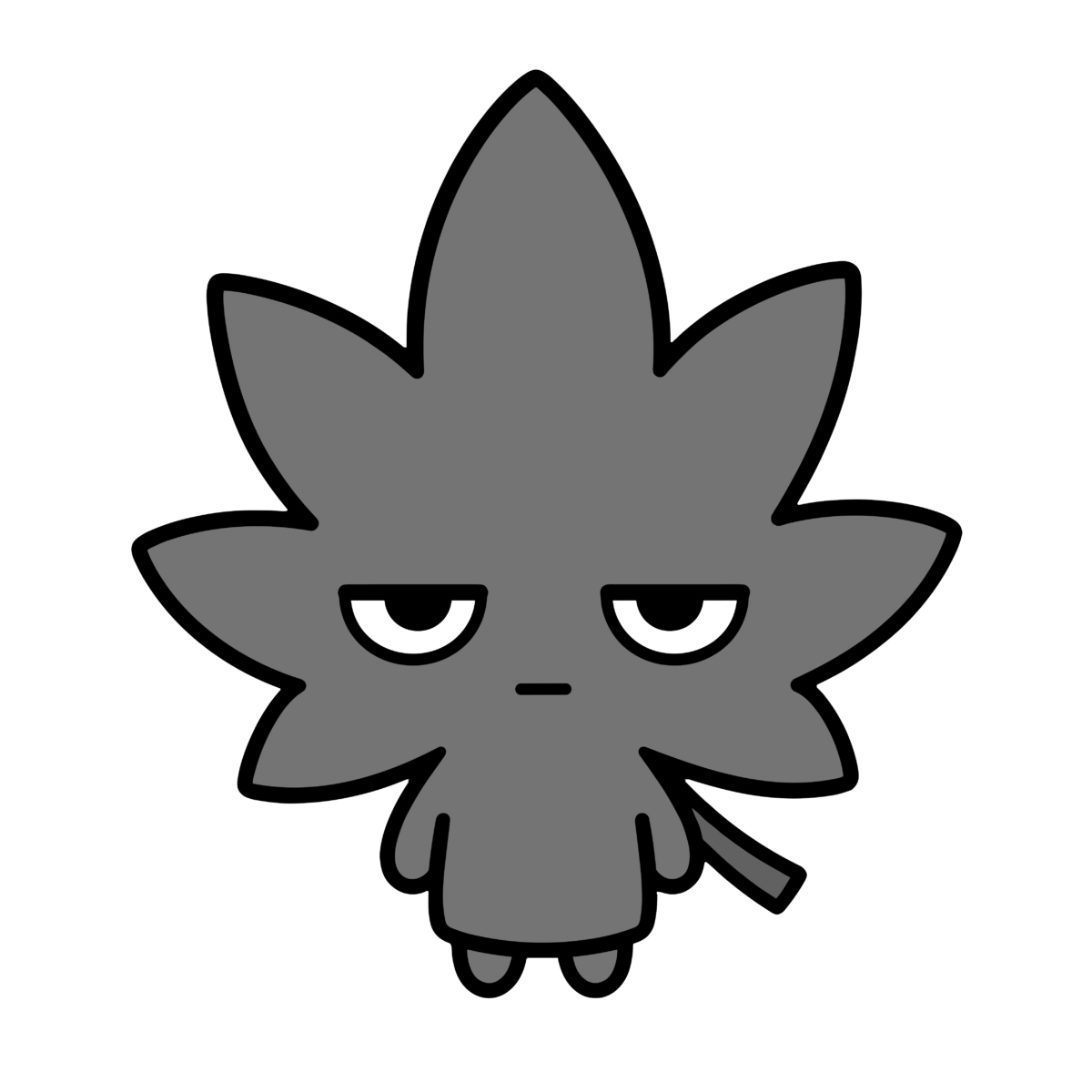 もみじのイラスト(モノクロ)