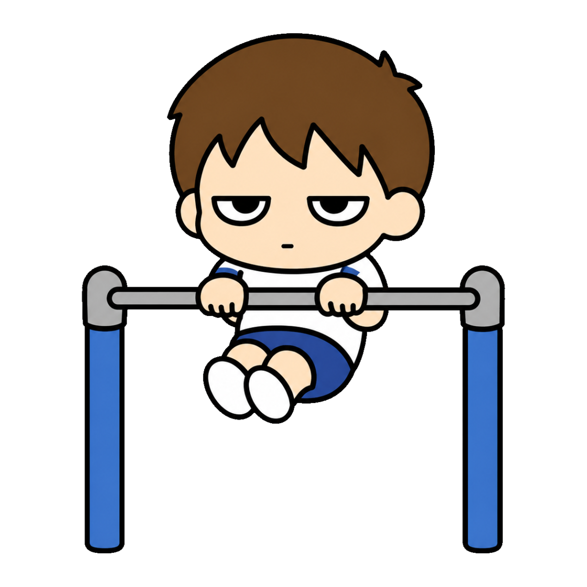 鉄棒をする子どものかわいいイラスト（カラー）