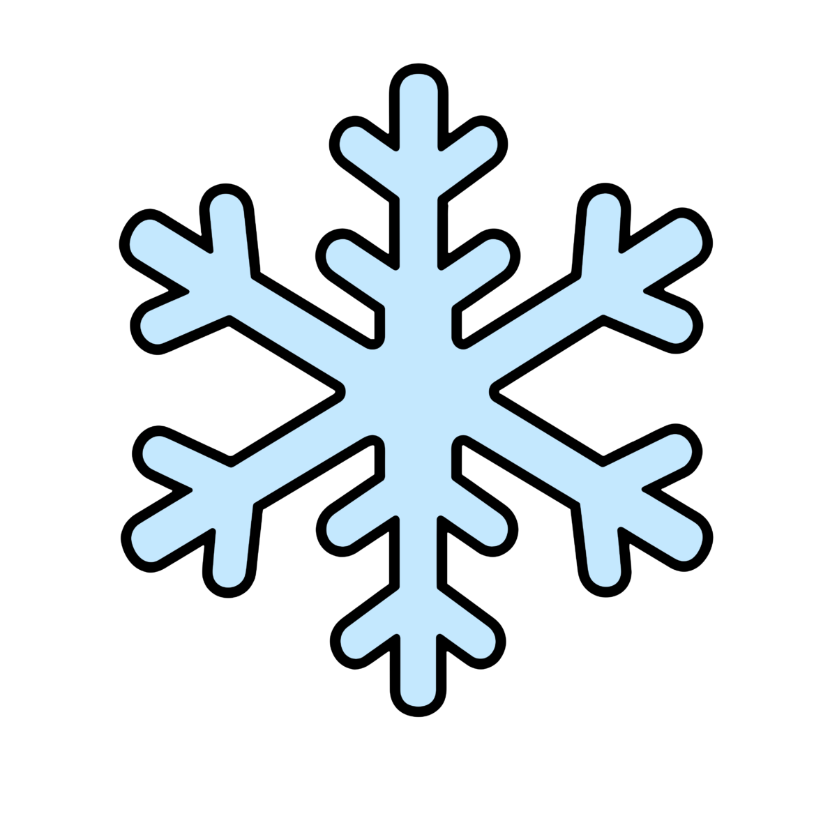 雪の結晶のイラスト(カラー)