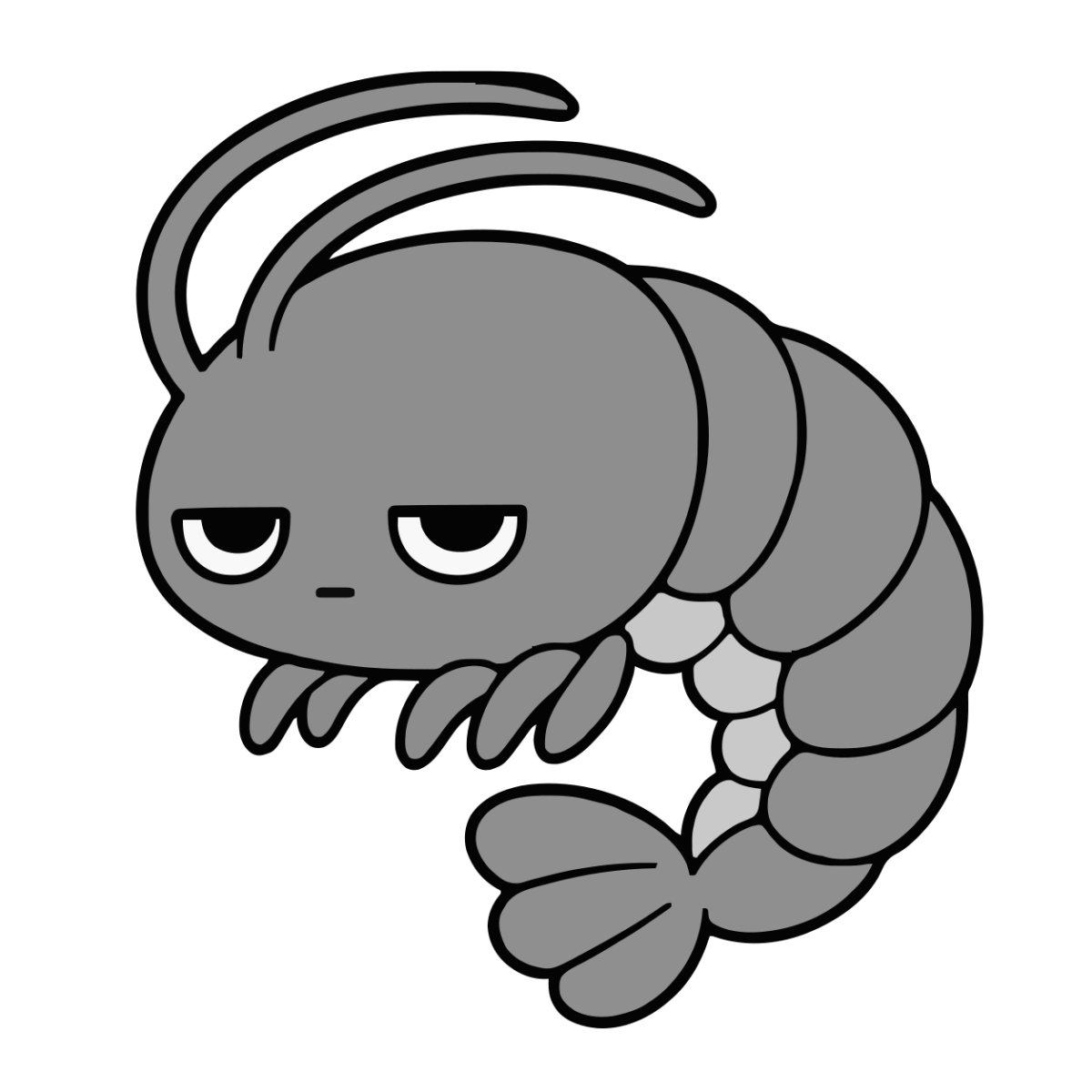 えびのイラスト（かわいい）（モノクロ）