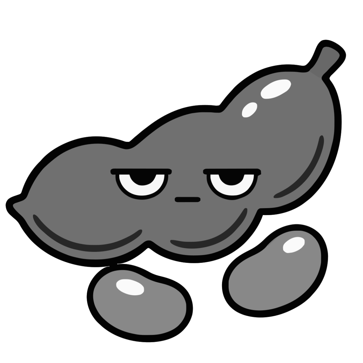 枝豆のかわいいイラスト(モノクロ)