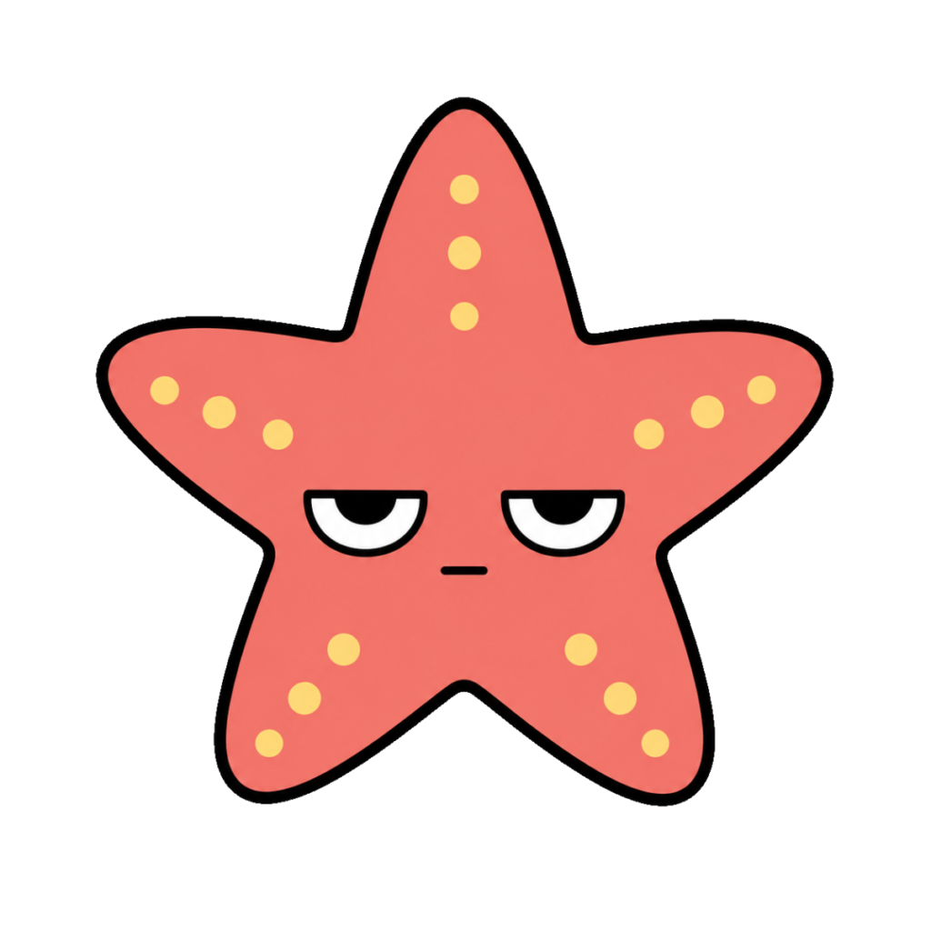 ヒトデのかわいいイラスト（カラー）