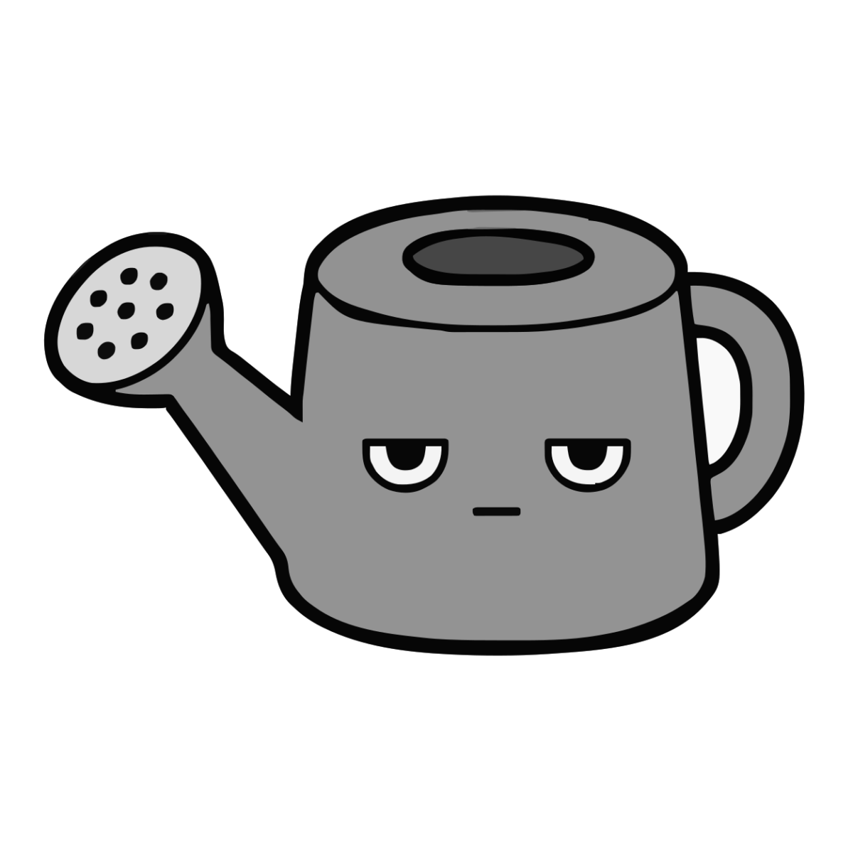 じょうろのかわいいイラスト(モノクロ)