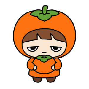 柿のかわいいイラスト（カラー）
