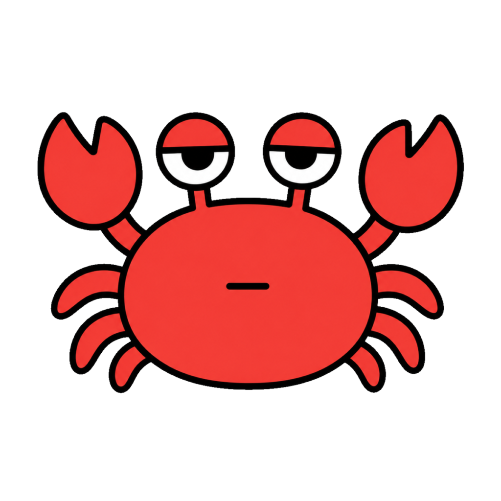 カニのかわいいイラスト（カラー）