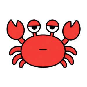 カニのかわいいイラスト(カラー)
