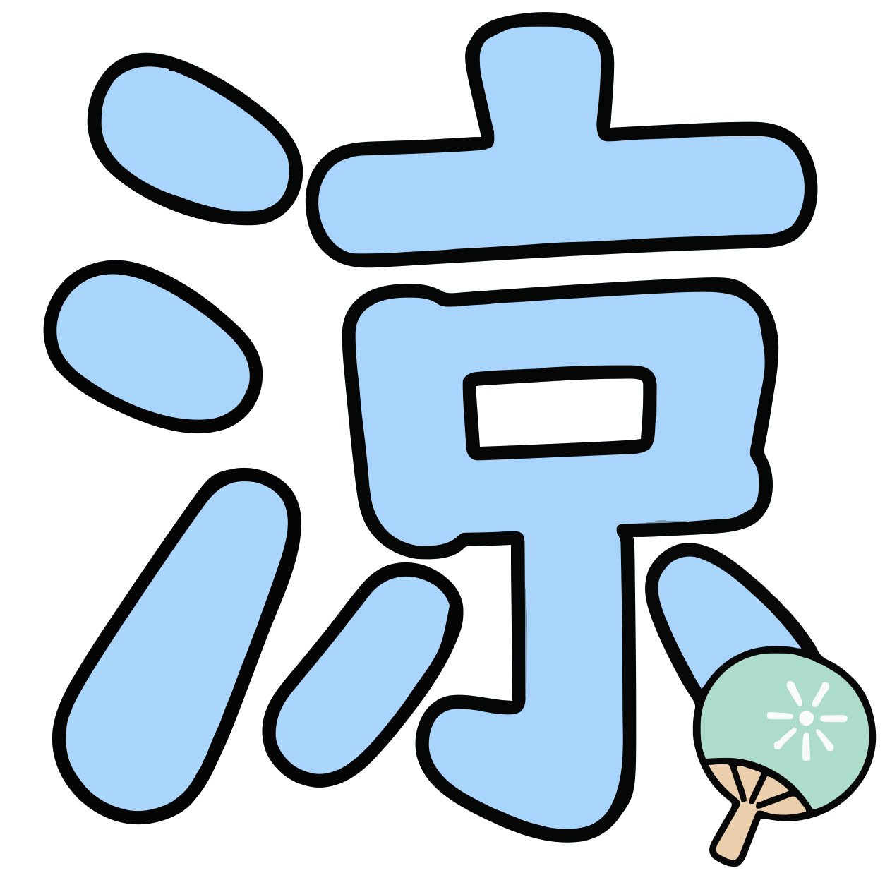 涼の漢字イラスト(カラー)