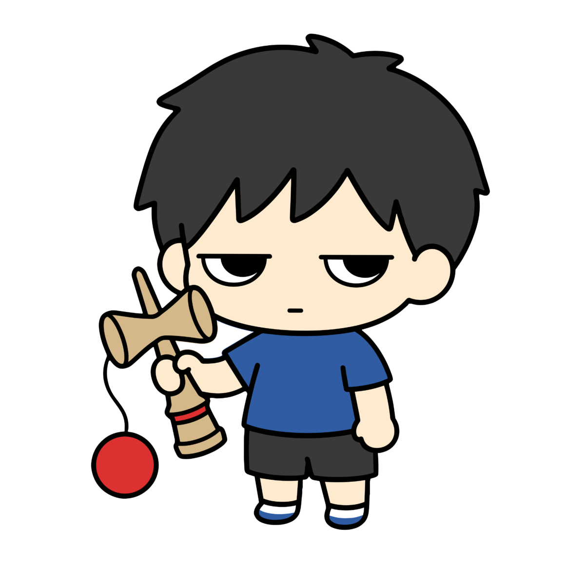 けん玉のイラスト（カラー）