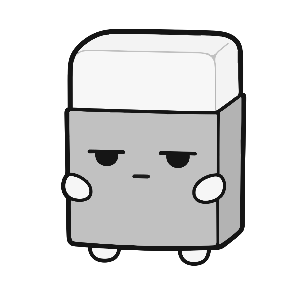 けしごむのイラスト（かわいい）（モノクロ）