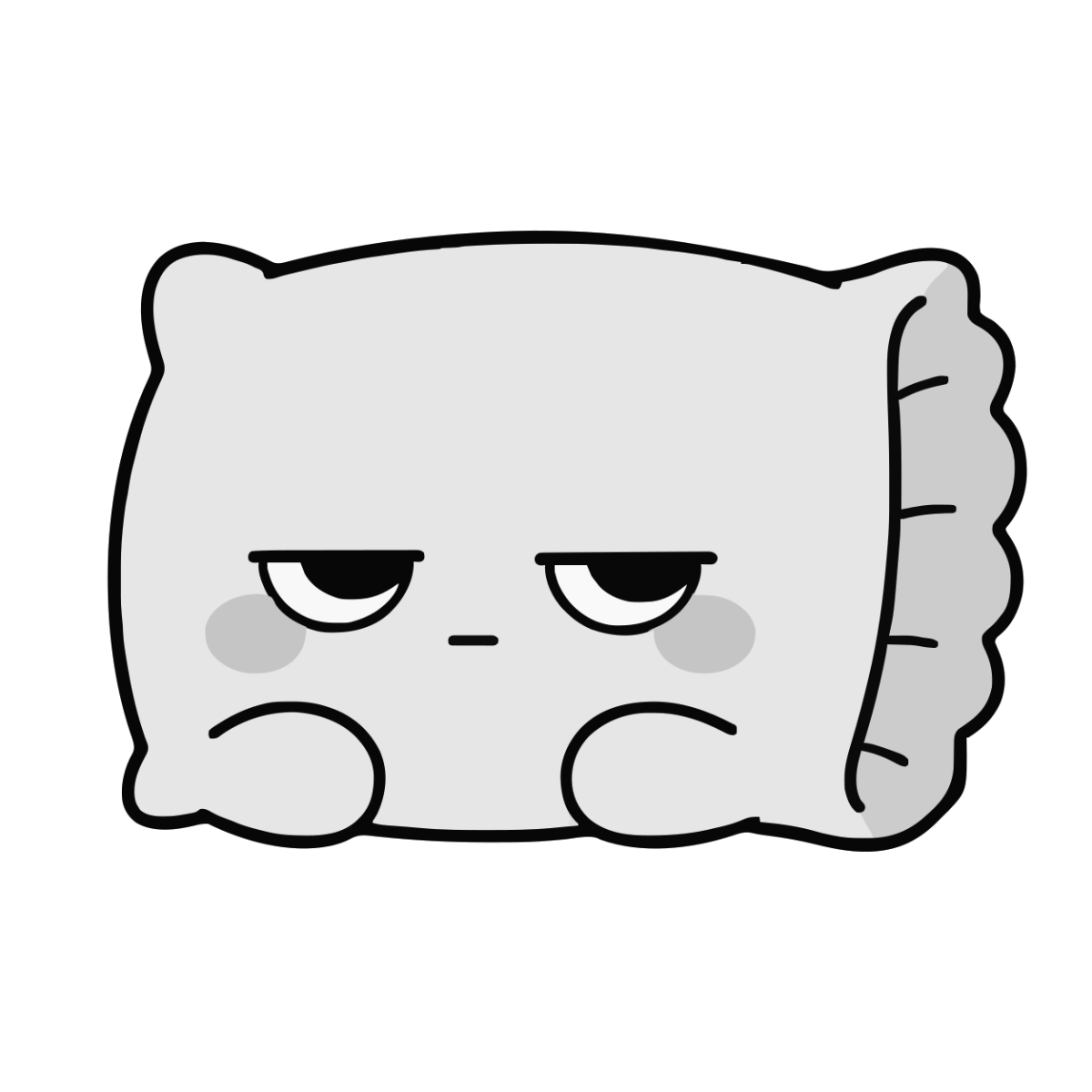 まくらのイラスト(かわいい)(モノクロ)
