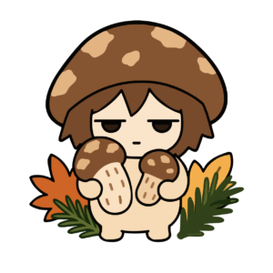 松茸のかわいいイラスト（カラー）