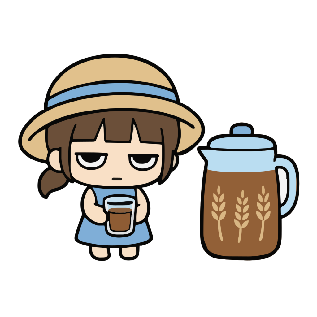 麦茶のかわいいイラスト（カラー）