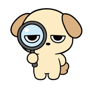 むしめがねのかわいいイラスト（カラー）