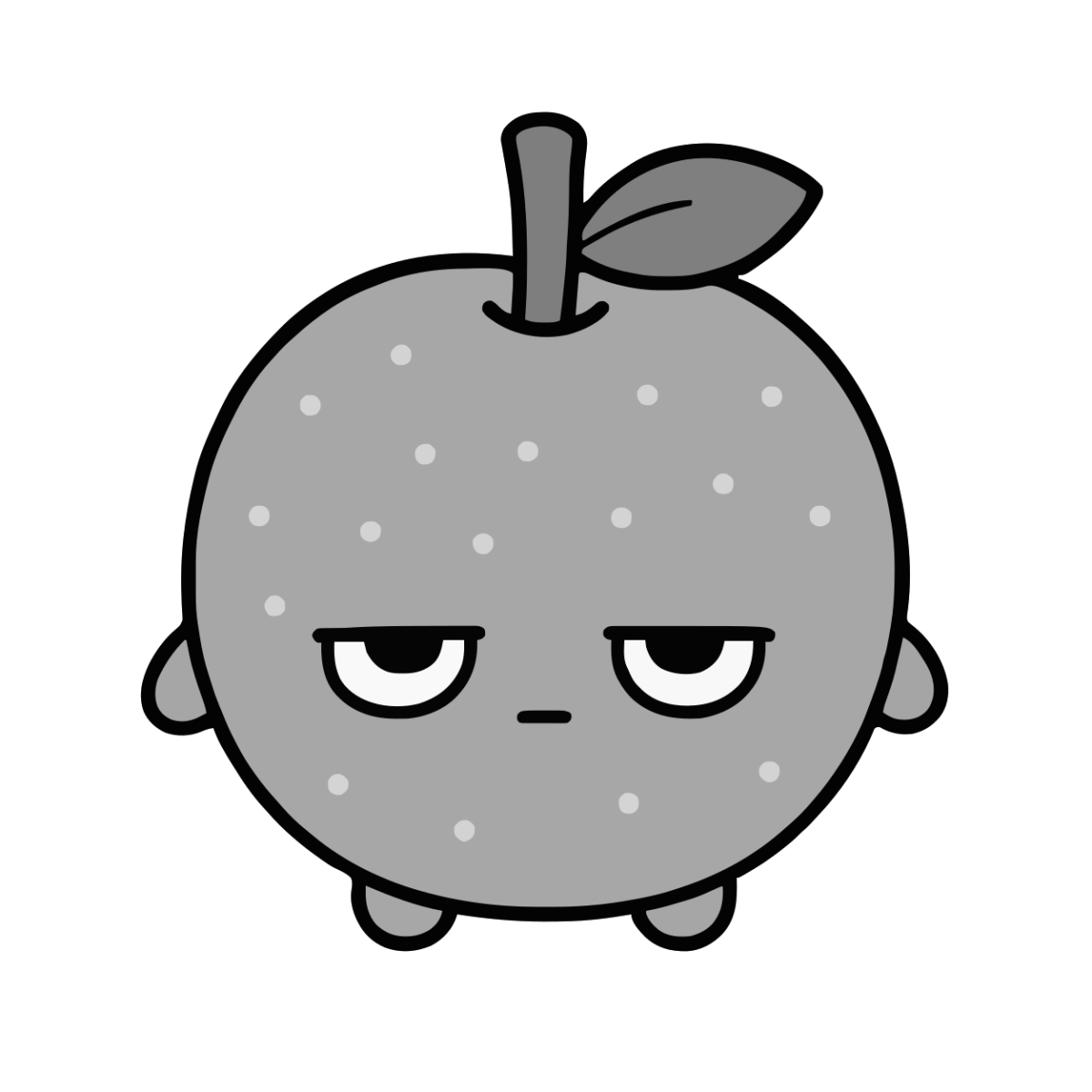 梨のかわいいイラスト（モノクロ）