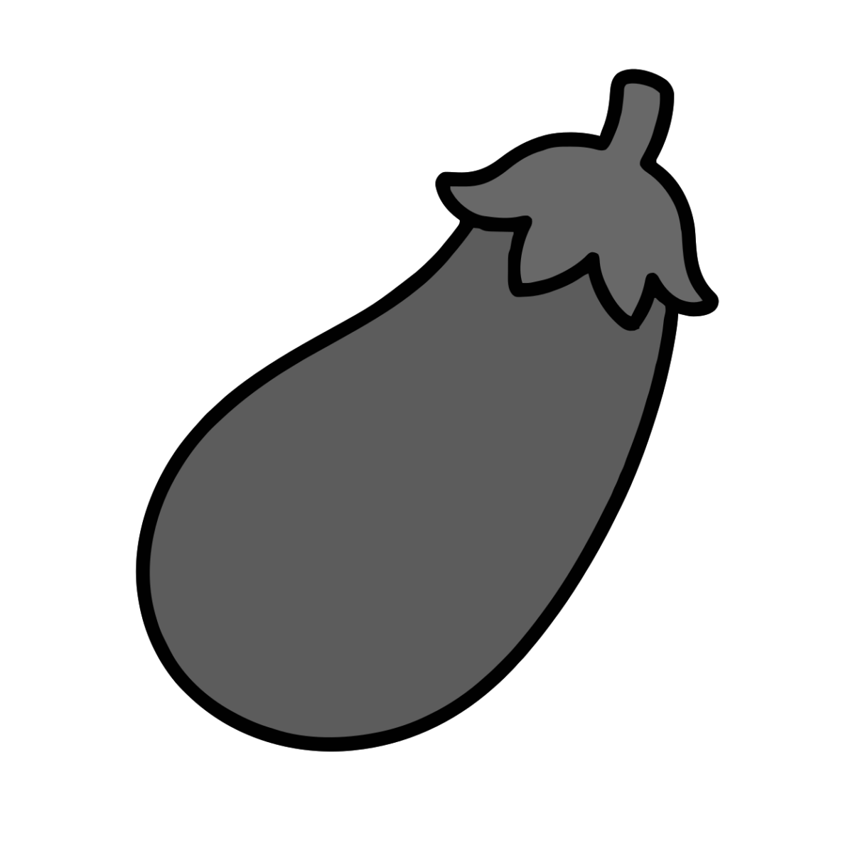 なすのかわいいイラスト(モノクロ)