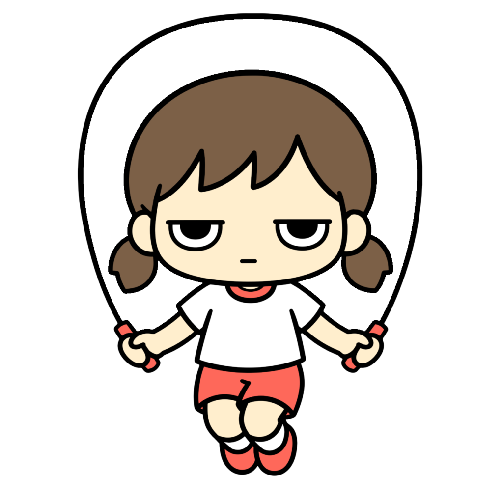 縄跳びをする子どものかわいいイラスト（カラー）