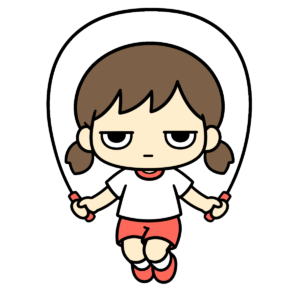 縄跳びをする子どものかわいいイラスト（カラー）