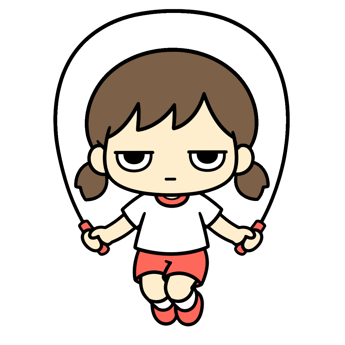 縄跳びをする子どものかわいいイラスト（カラー）