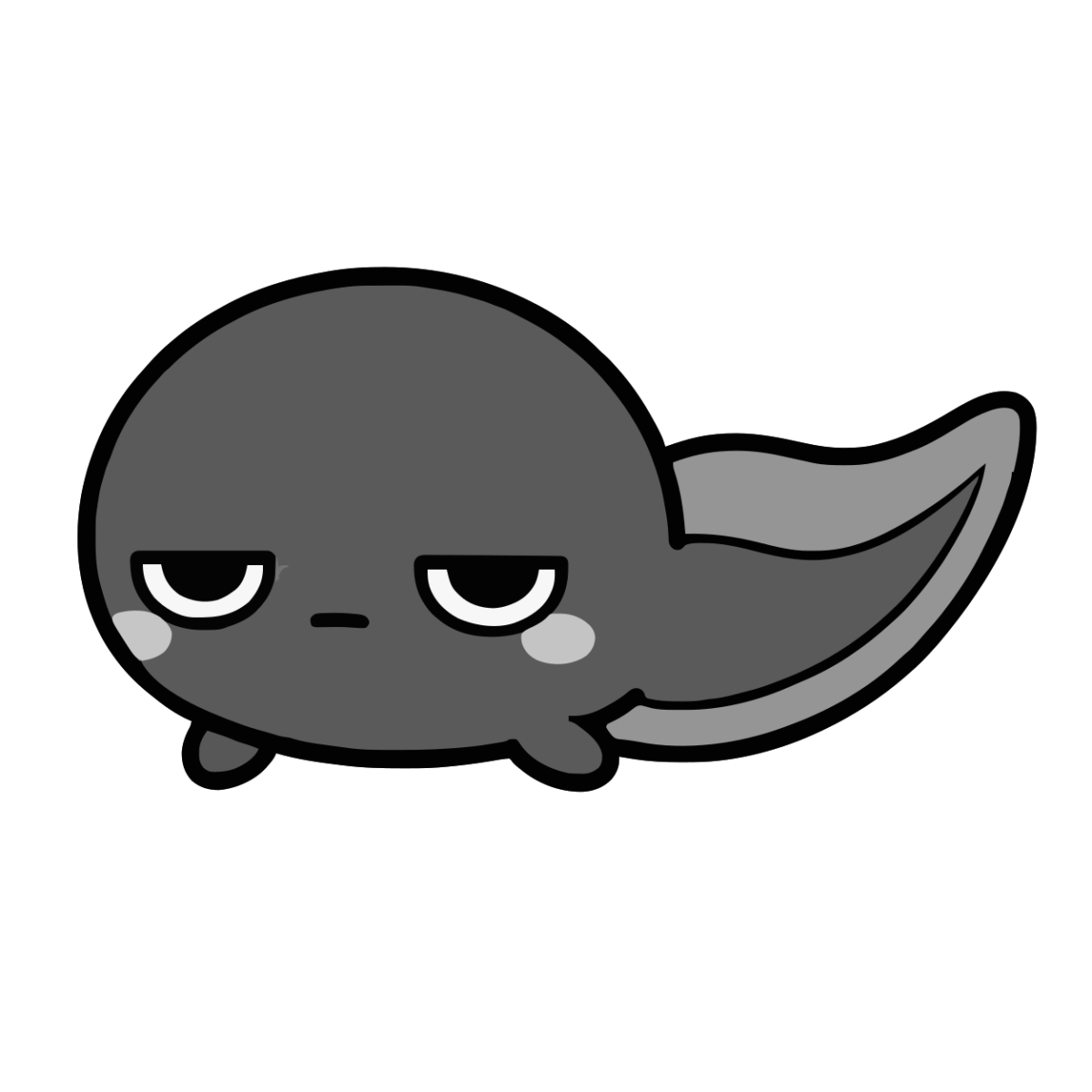 おたまじゃくしのイラスト(かわいい)(モノクロ)