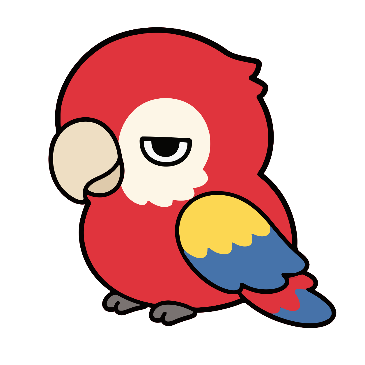 おうむのイラスト(かわいい)(カラー)