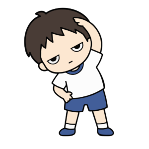 ラジオ体操をする子どものかわいいイラスト(カラー)