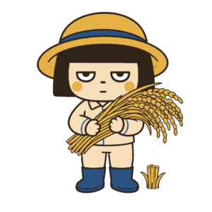 稲刈りを体験する子ども