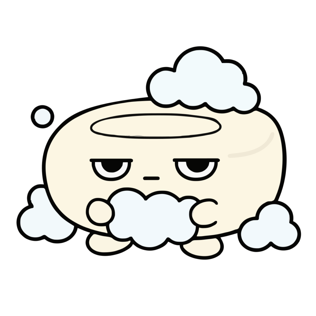 せっけんのかわいいイラスト（カラー）