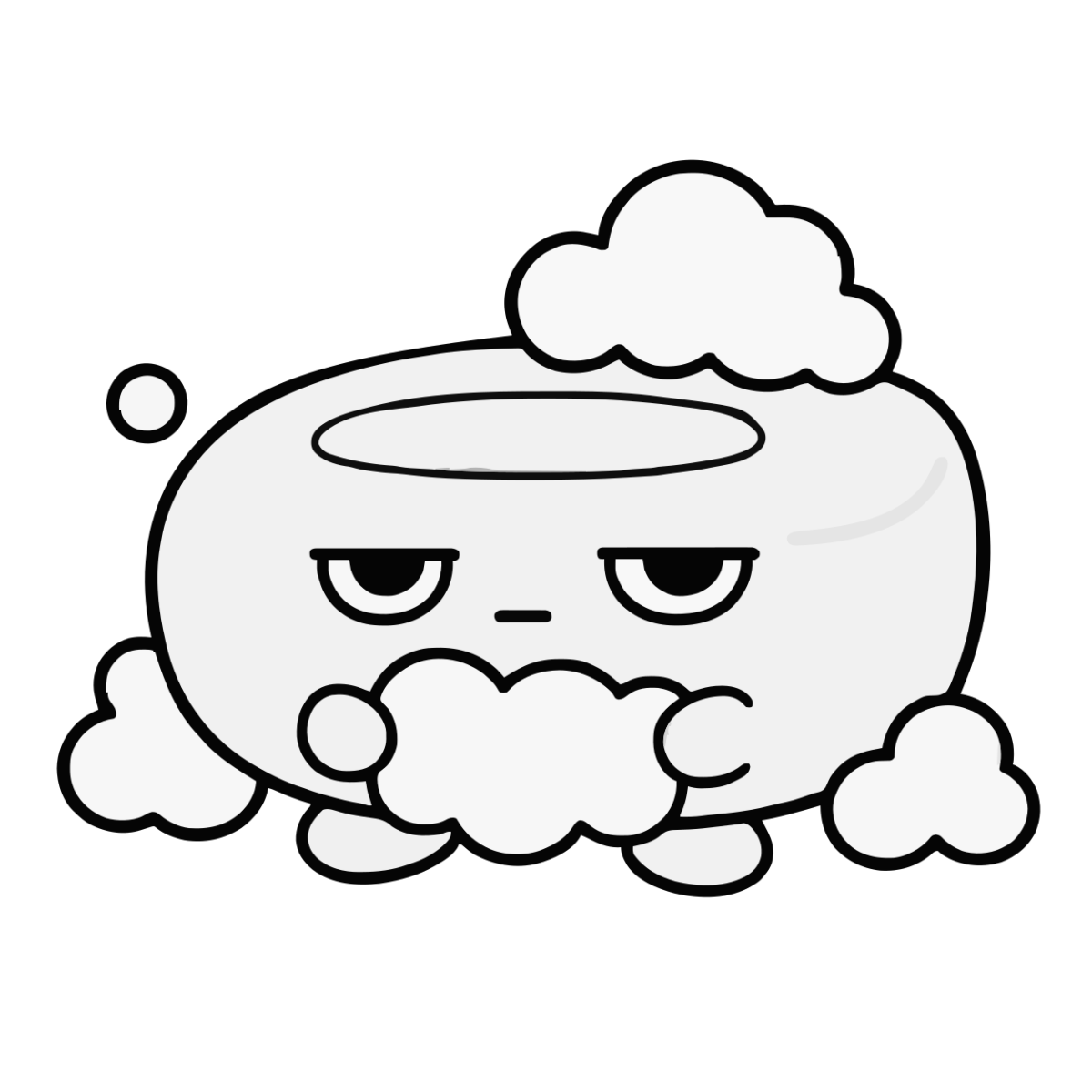 せっけんのイラスト（かわいい）（モノクロ）