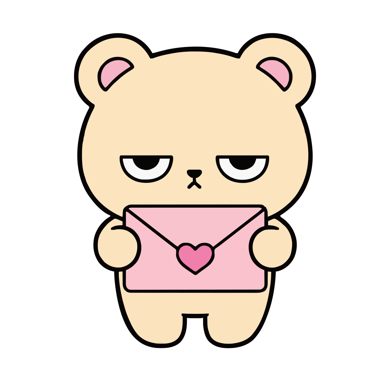 てがみのイラスト（かわいい）（カラー）