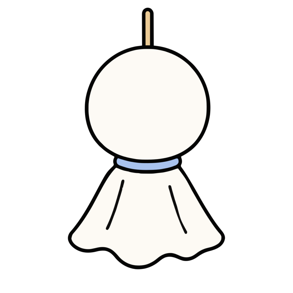 てるてるぼうずのかわいいイラスト（カラー）