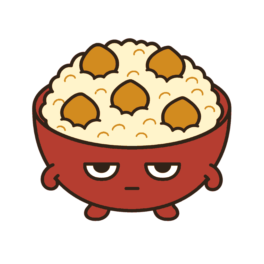 栗ごはんのかわいいイラスト（カラー）