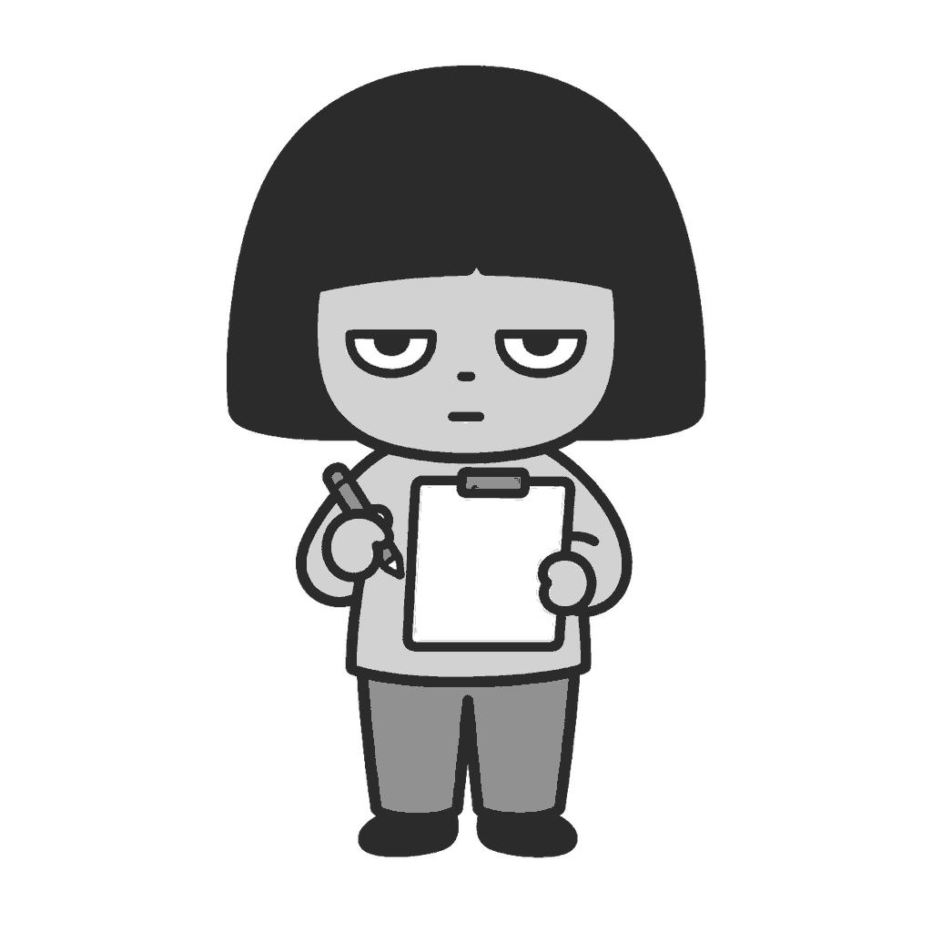 避難訓練で点呼する保育士のイラスト(モノクロ)