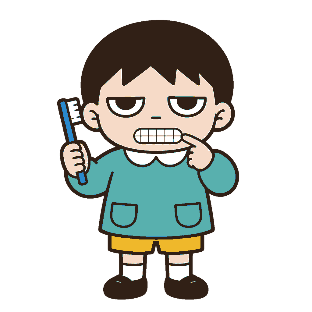 いい歯の日に歯ブラシを持つ子どものイラスト(カラー)