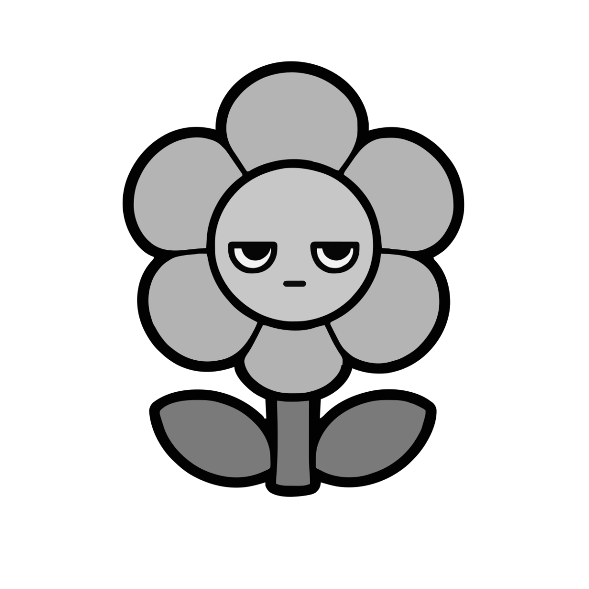はなのかわいいイラスト（モノクロ）