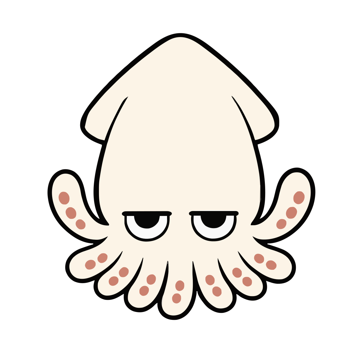 いかのイラスト(かわいい)(カラー)
