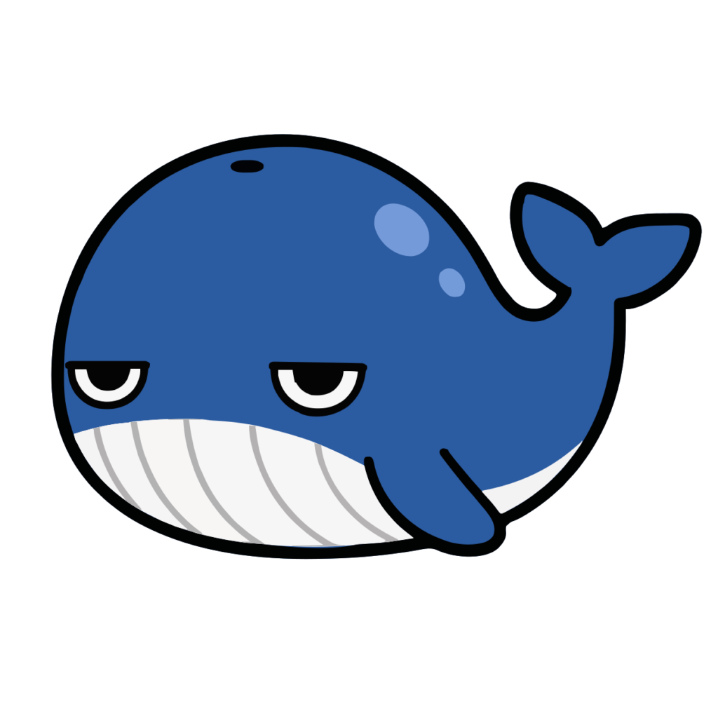 クジラのかわいいイラスト（カラー）