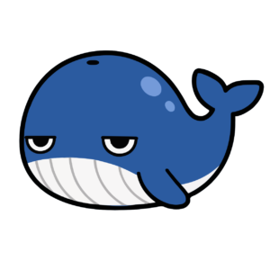 クジラのかわいいイラスト（カラー）