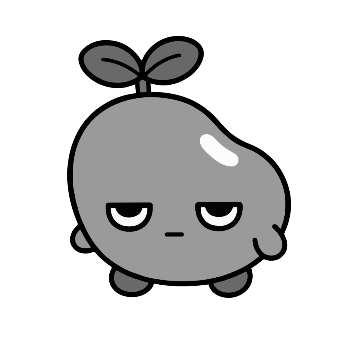まめのイラスト(かわいい)(モノクロ)
