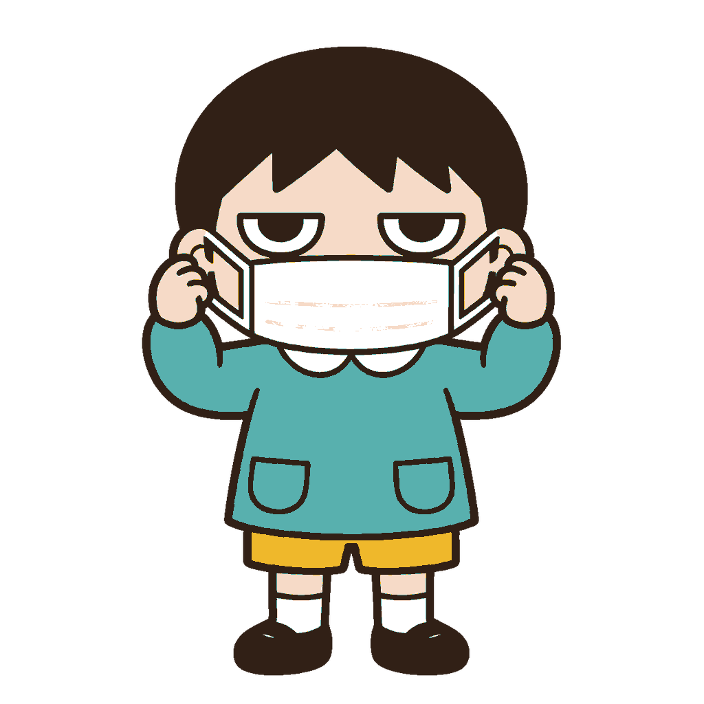 マスクを正しくつける子どものイラスト（カラー）