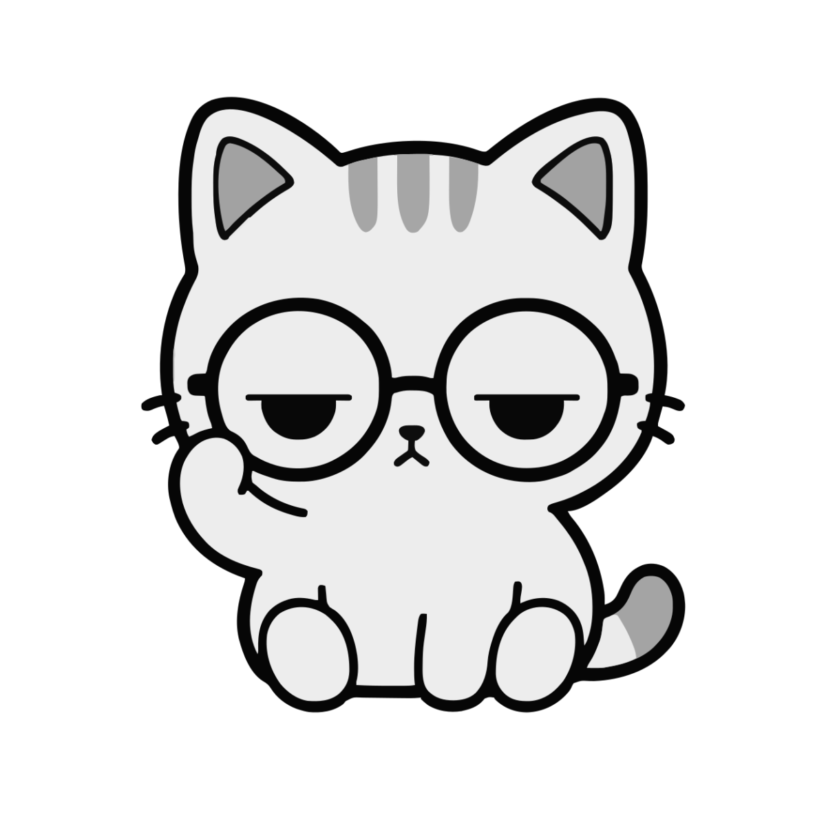 めがねのイラスト（かわいい）（モノクロ）