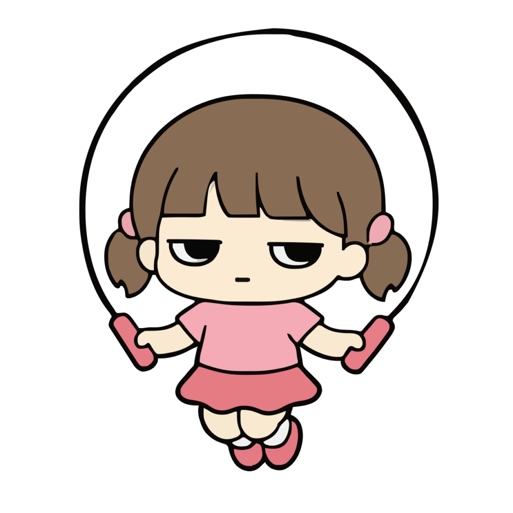 なわとびのかわいいイラスト（カラー）