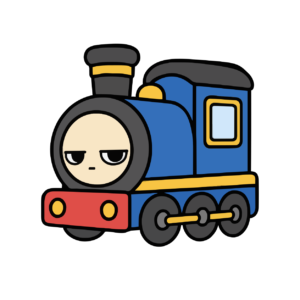 れっしゃのかわいいイラスト（カラー）