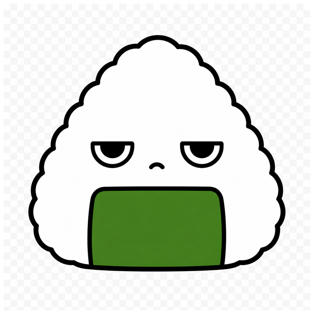おにぎりのかわいいシンプルイラスト（カラー）