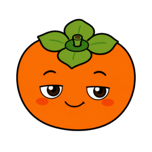 かきのかわいいシンプルイラスト（カラー）