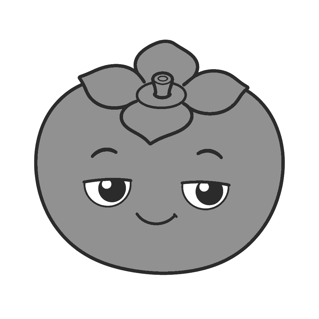 かきのかわいいイラスト(モノクロ)