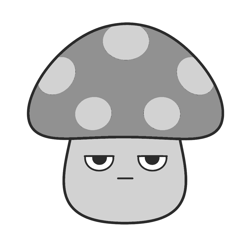 きのこのかわいいイラスト(モノクロ)